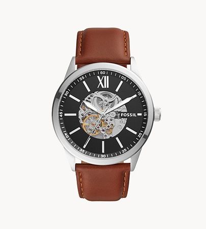 48mm Flynn Automatic Brown Leather Watch