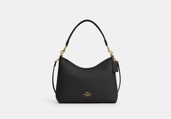 Laurel Shoulder Bag - pebbled leather/Gold/Black (Ready Stock US)