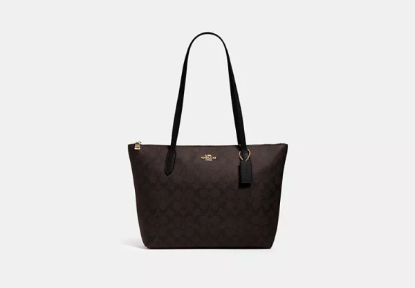 Zip Top Tote Bag In Signature Canvas