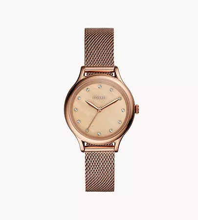 Laney Three-Hand Rose Gold-Tone Stainless Steel Watch