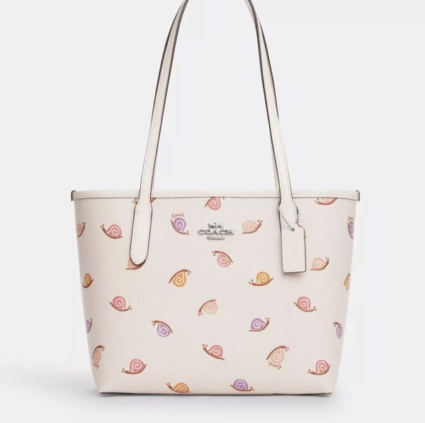 Small City Tote With Snail Print