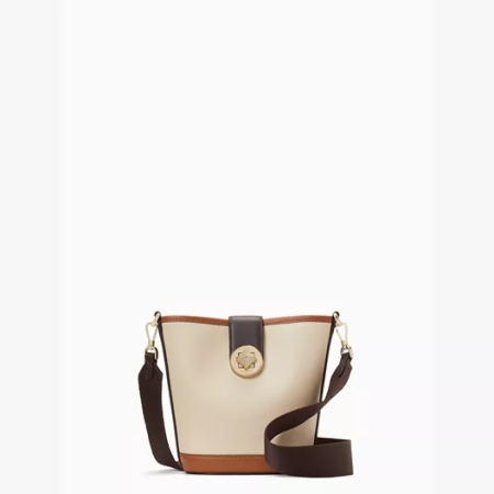 Audrey colorblock smooth leather mini bucket bag