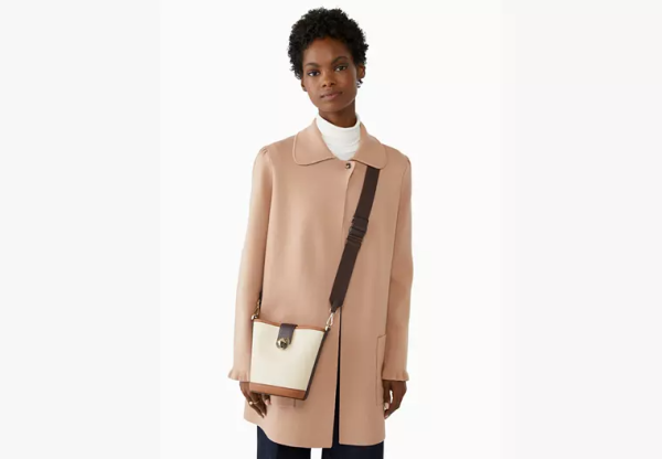 Audrey colorblock smooth leather mini bucket bag