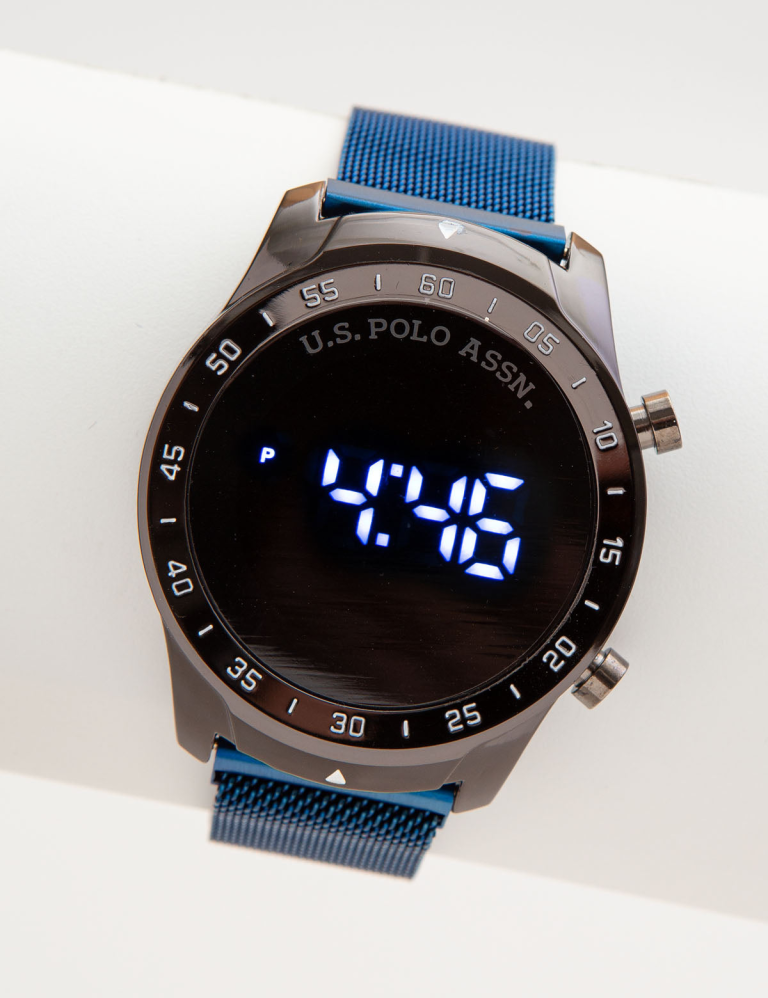 U.S. Polo Assn. Men's LED Mesh Strap Watch Blue - Ready Stock Malaysia