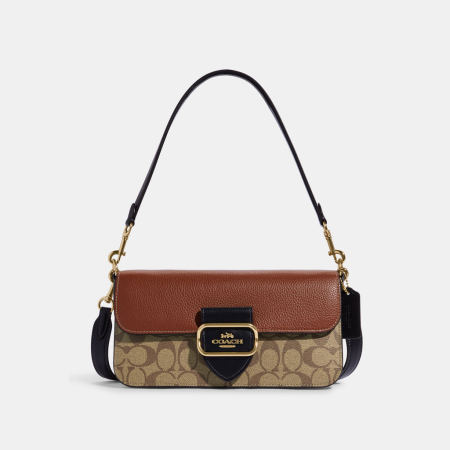 Morgan Shoulder Bag In Colorblock Signature Canvas