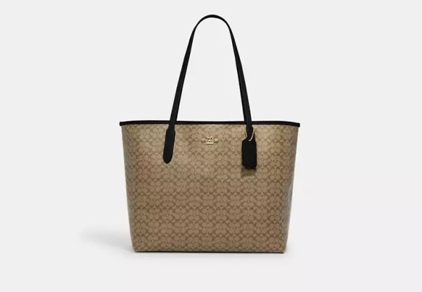 City Tote Bag In Micro Signature Canvas