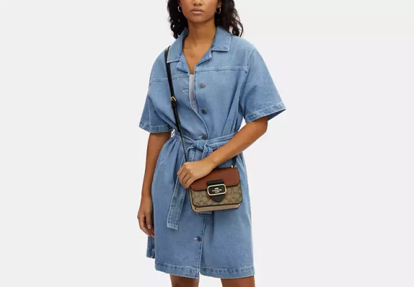 Morgan Square Crossbody Bag In Colorblock Signature Canvas