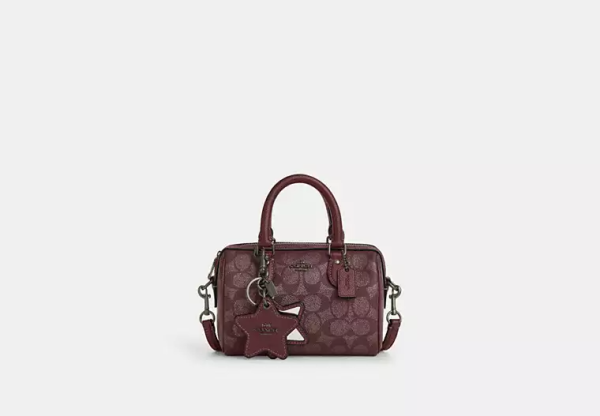 Boxed Mini Rowan Crossbody Bag And Mirror Bag Charm Set In Signature Canvas