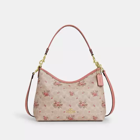 Laurel Shoulder Bag In Signature Canvas With Floral Print
