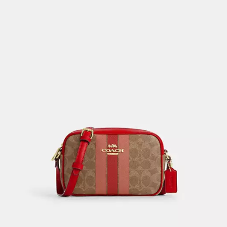Mini Jamie Camera Bag In Signature Canvas With Stripe