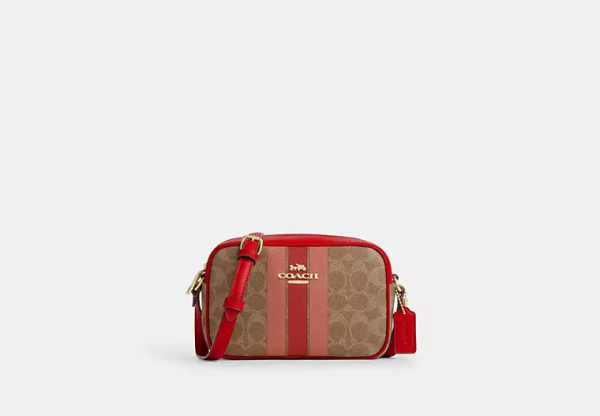 Mini Jamie Camera Bag In Signature Canvas With Stripe