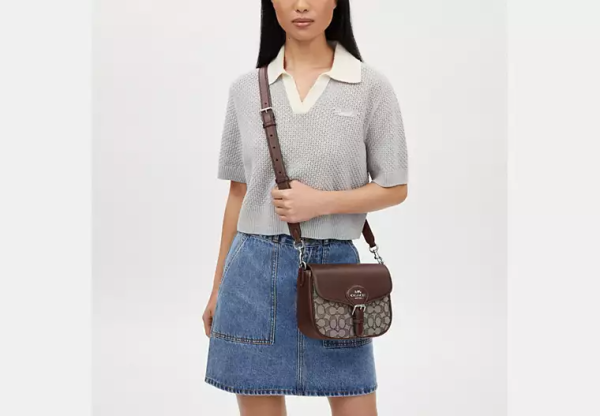 Amelia Saddle Bag In Signature Jacquard