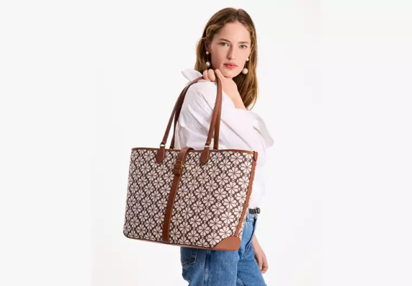Spade Flower Jacquard Large Open Tote