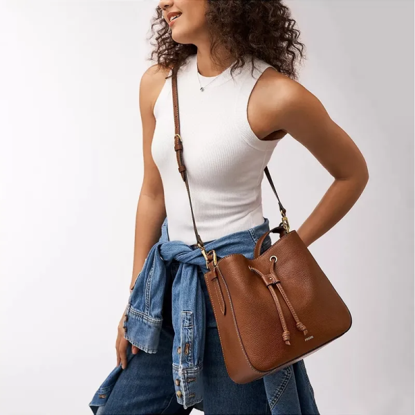 Tessa Brown Bucket Bag