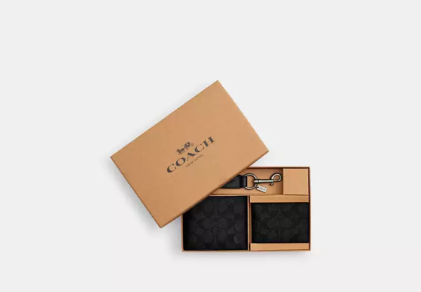 Boxed 3 In 1 Wallet Gift Set In Signature Canvas
