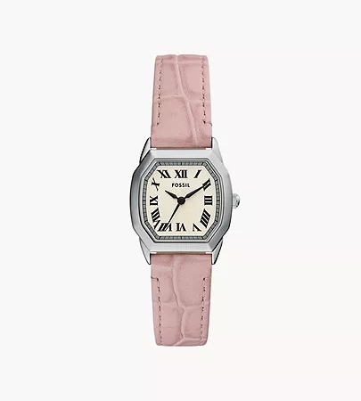 Harlow Three-Hand Light Pink Leather Watch