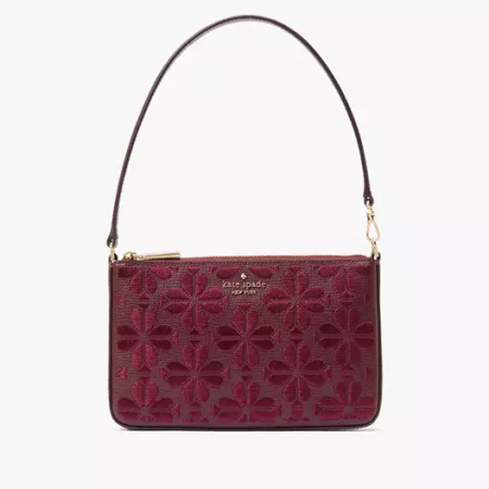 Spade Flower Embroidered Convertible Wristlet