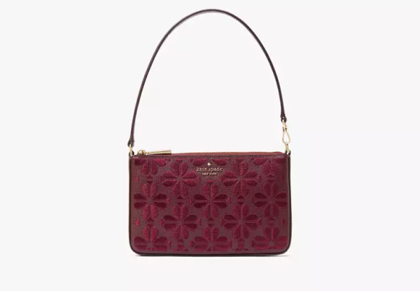 Spade Flower Embroidered Convertible Wristlet