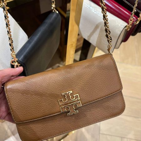 Tory Burch Britten Chain Wallet With Wristlet Tiramisu