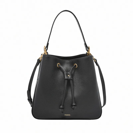Tessa Genuine Leather Drawstring Bucket Bag