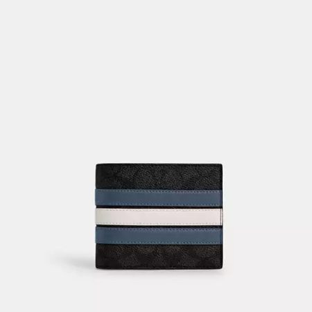 3-In-1 Wallet In Signature Canvas With Varsity Stripe