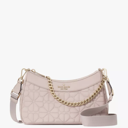 Spade Flower Quilted Fabric Convertible Crossbody