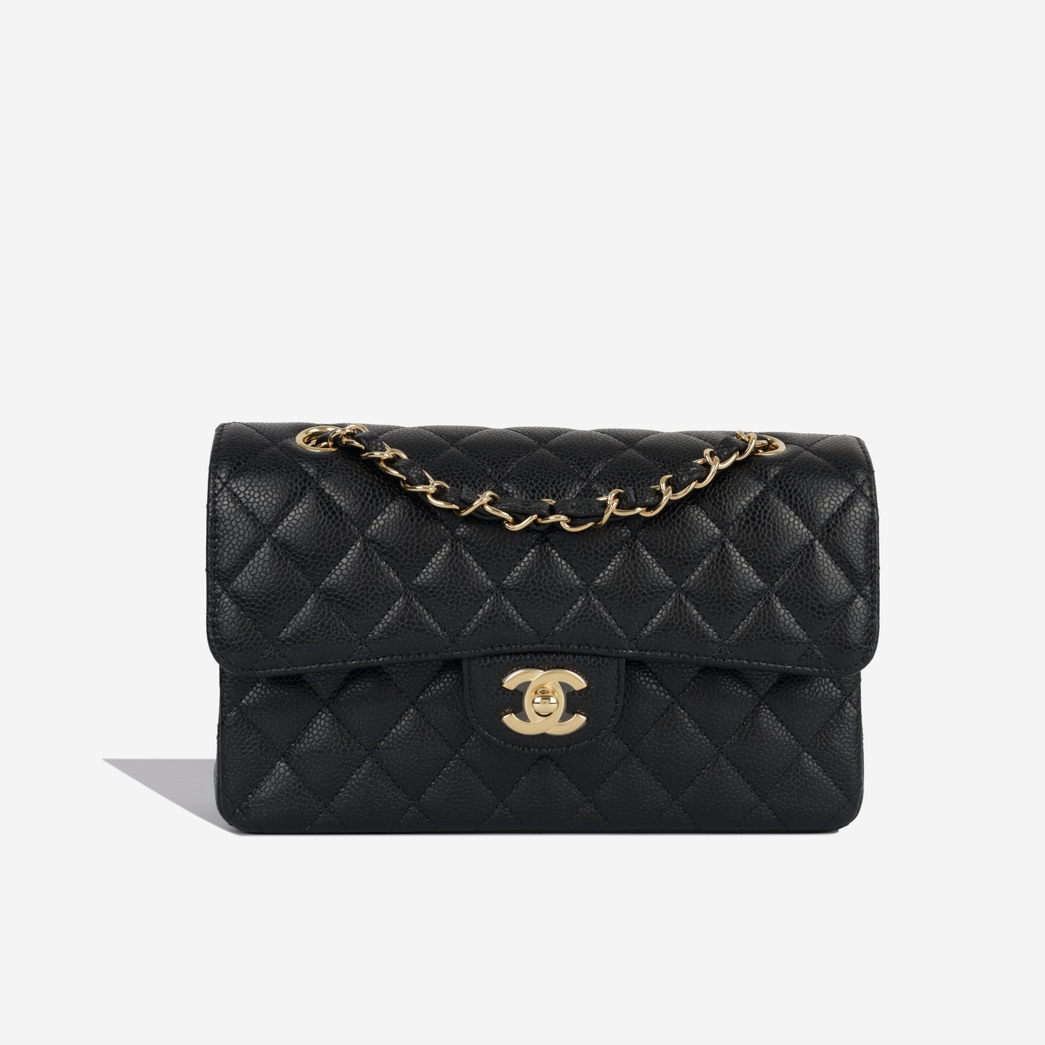 Chanel Classic Flap Small black caviar leather gold hardware 2025