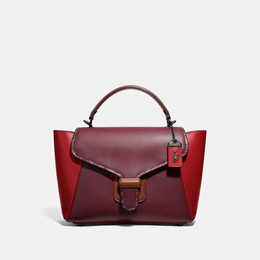 Coach Cassidy Carryall red leather bag official store