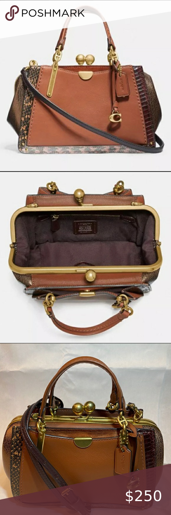 Coach Dreamer 21 Crossbody pebbled leather tan saddle 2025