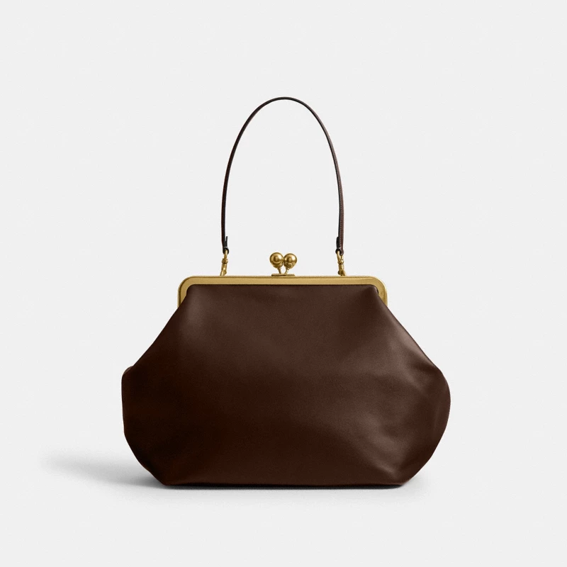 Coach Kisslock Frame Bag 30 cherry red leather evening bag coach.com official