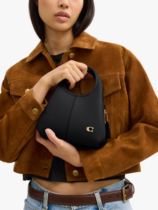 Coach Lana Shoulder Bag 19 black leather shoulder bag