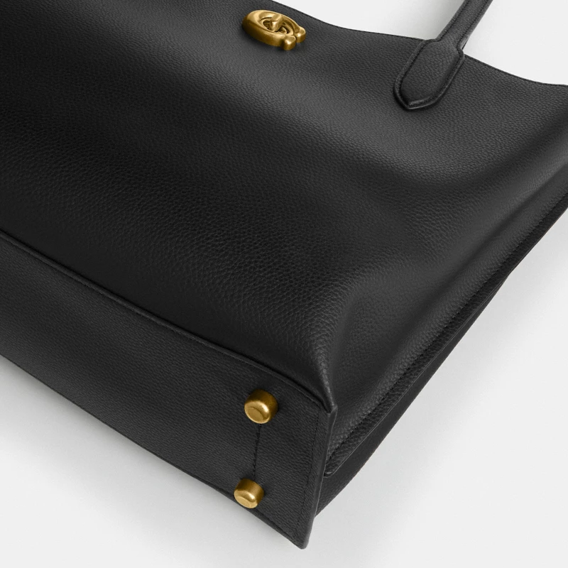 Coach Willow leather satchel black structured top handle 2024