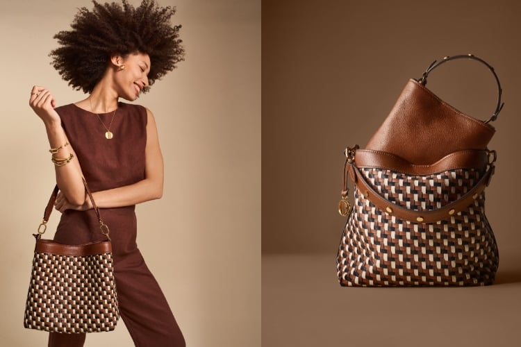 Fossil Camilla Mini Crossbody genuine leather cognac brown 2024