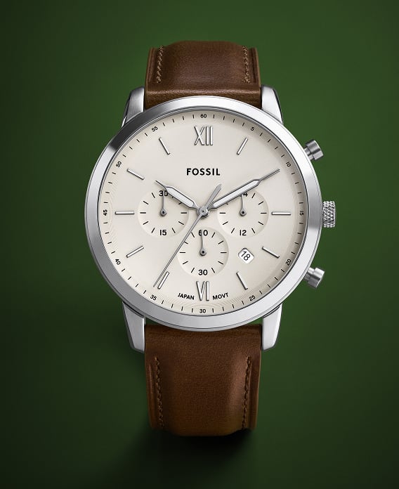 Fossil Neutra Automatic watch white dial stainless steel bracelet minimalist FS5978 men