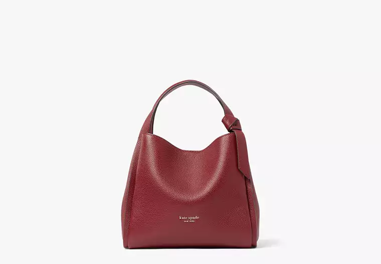 Kate Spade Knott medium satchel autumnal red leather structured top handle