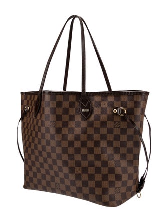 Louis Vuitton Neverfull MM Damier Ebene coated canvas tote bag brown
