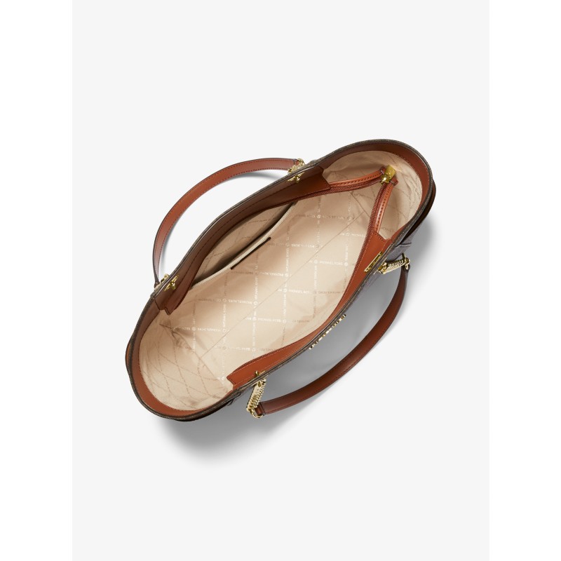 Michael Kors Jet Set large convertible tote MK signature canvas brown official 2024