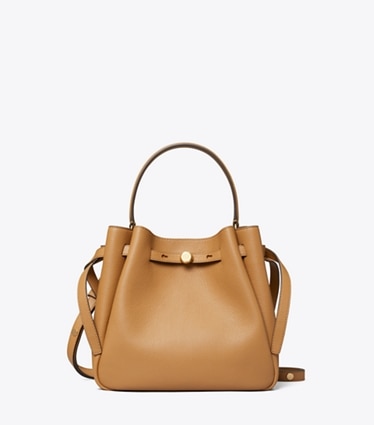 Tory Burch Emerson Mini Bucket Crossbody pebbled leather tan 2024