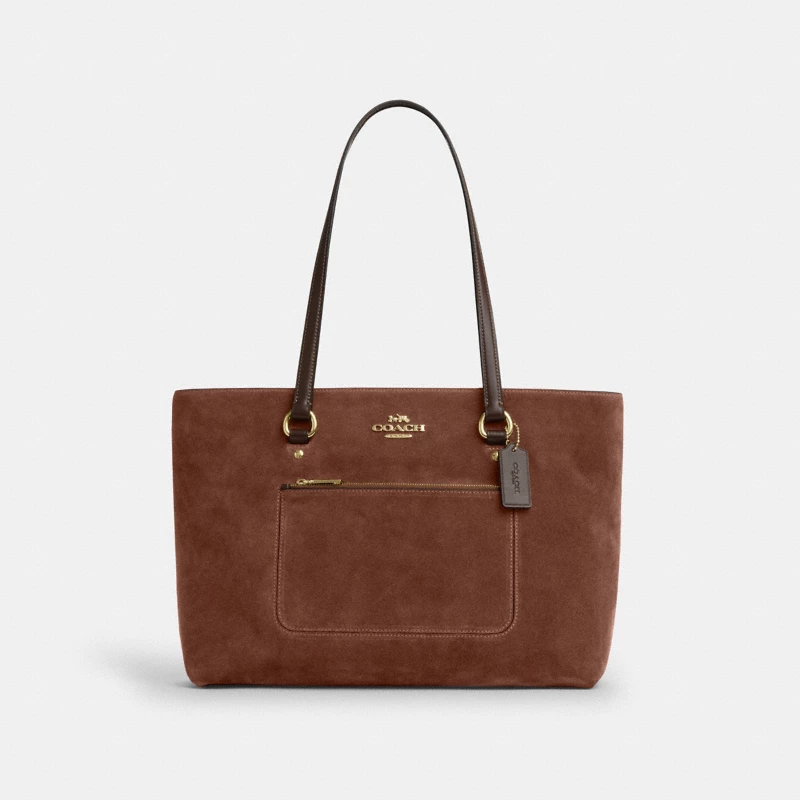 Coach Mini Ellie Tote bag tan brown pebble leather