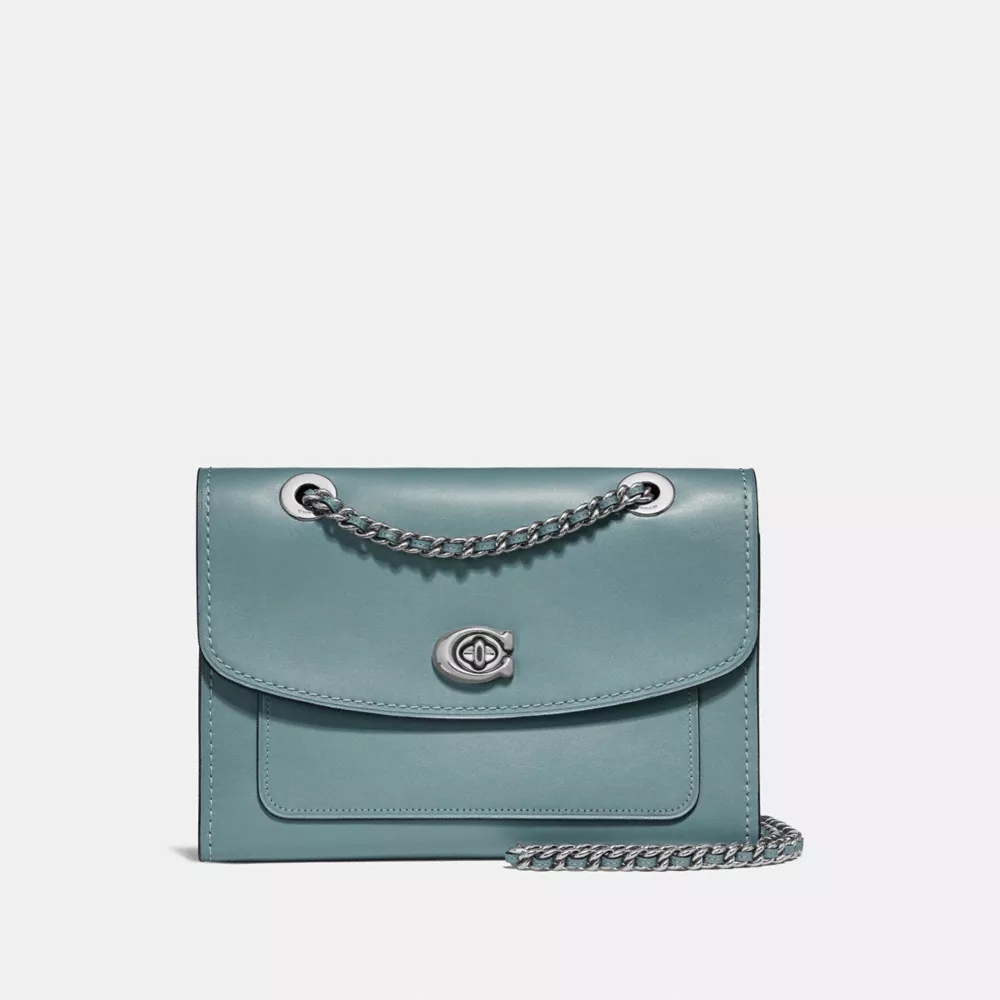 Coach Parker structured leather bag navy blue minimal logo 2024