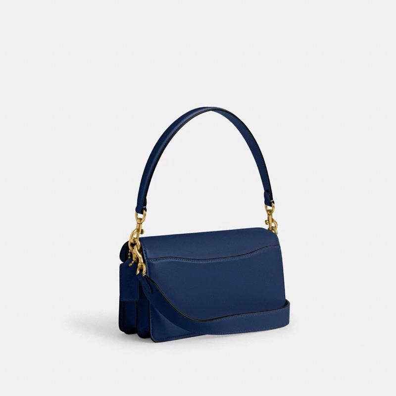 Coach Tabby Shoulder Bag 26 navy blue leather gold hardware 2026