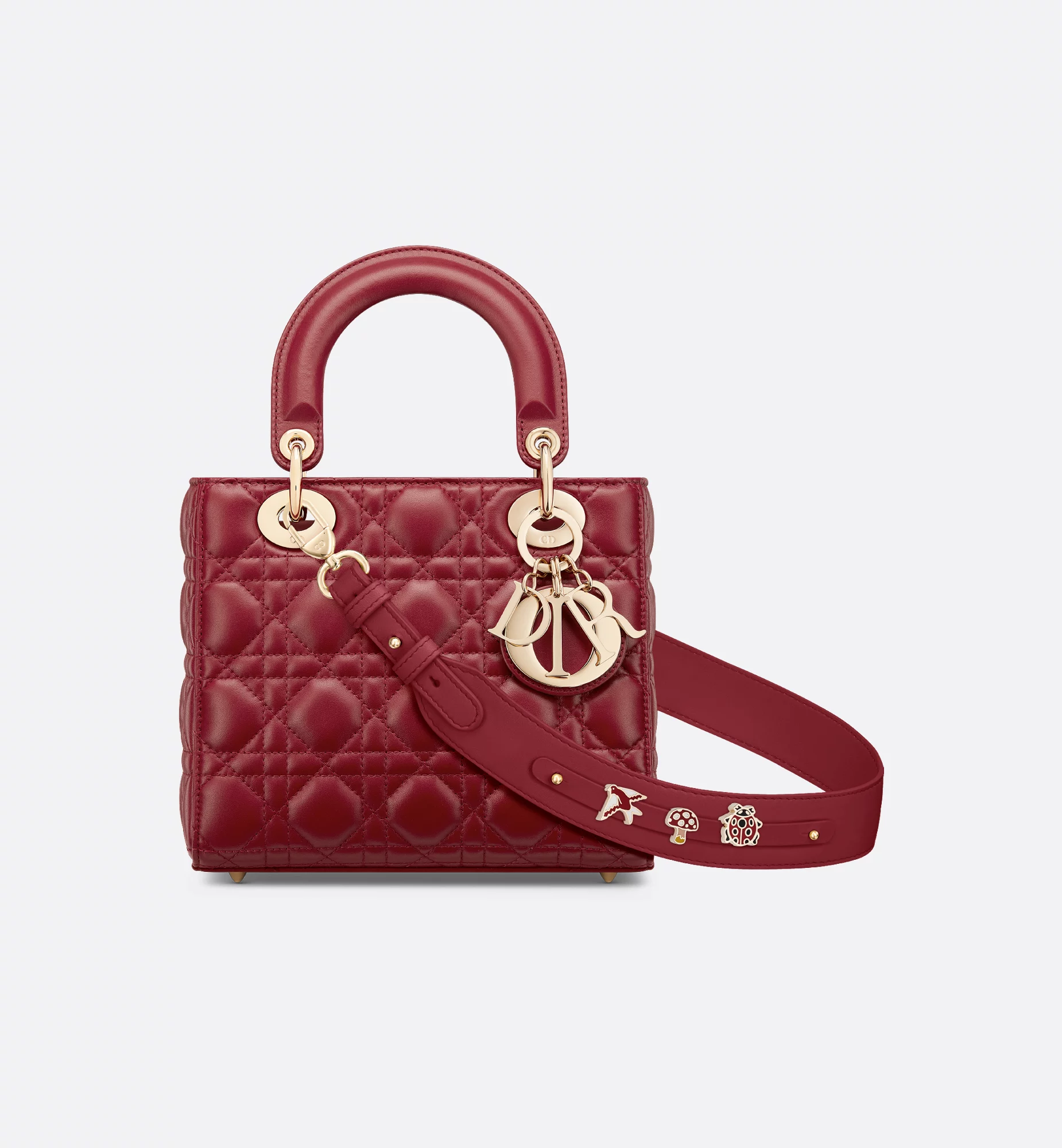 Dior Lady Dior small bag red cannage lambskin gold hardware 2025