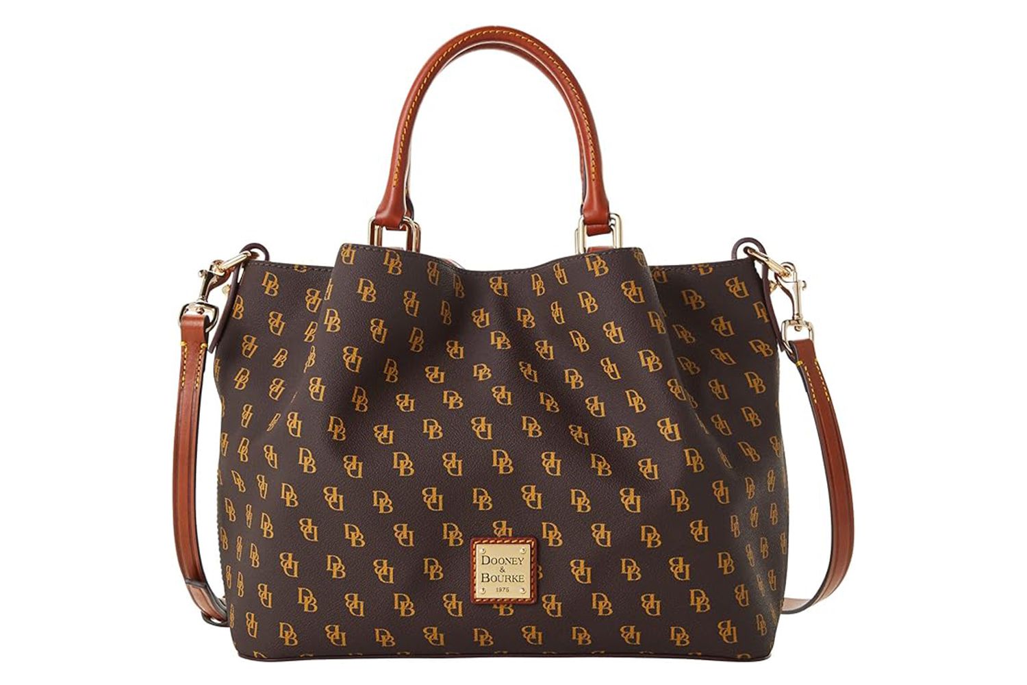 Dooney Bourke Gretta Brenna Satchel large coated cotton tan brown 2026