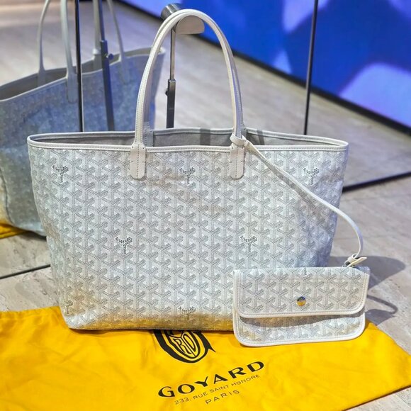 Goyard Saint Louis GM tote white luxury travel bag canvas