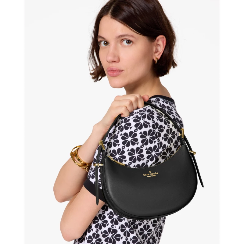 Kate Spade Smile Camera Bag black leather gold hardware 2024