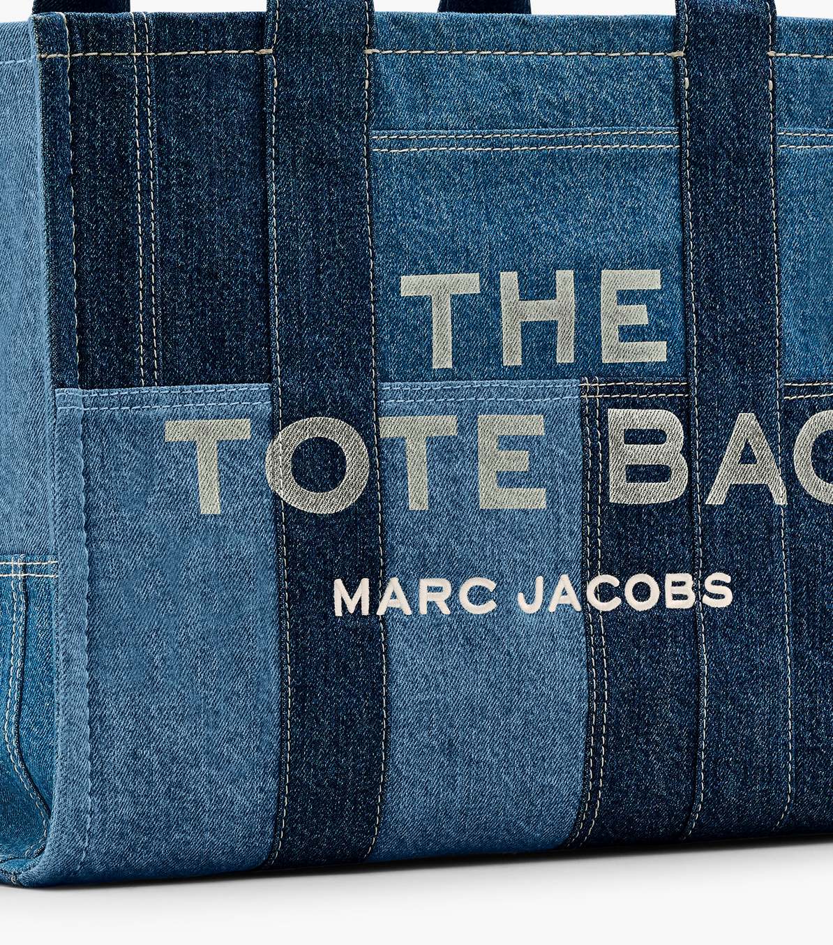 Marc Jacobs Denim Suede Large Cargo Tote Bag blue denim 2025