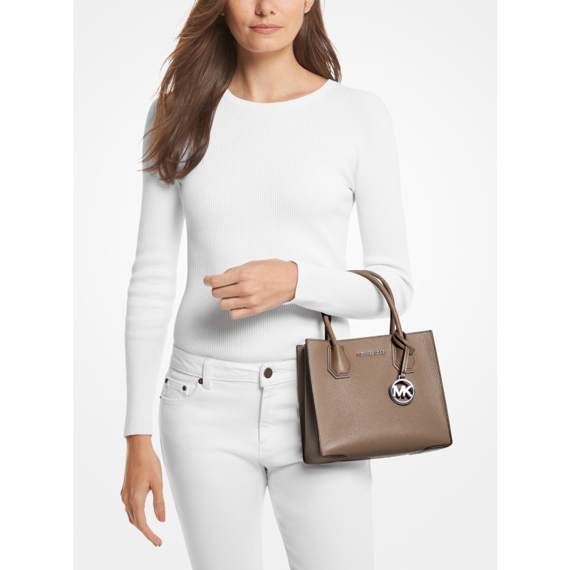 Michael Kors Mercer medium messenger bag pebbled leather luggage tan brown