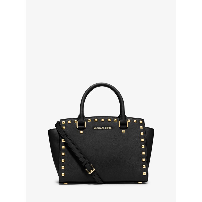 Michael Kors Selma medium satchel signature MK logo black 2024