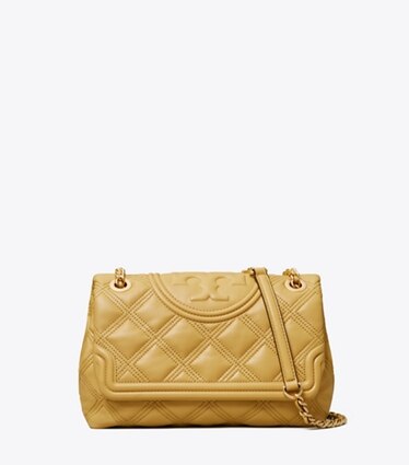 Tory Burch Fleming soft shoulder bag camel tan double T logo 2024