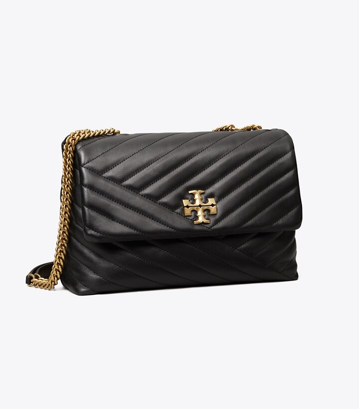 Tory Burch Kira Chevron Convertible Shoulder Bag black gold hardware 2026